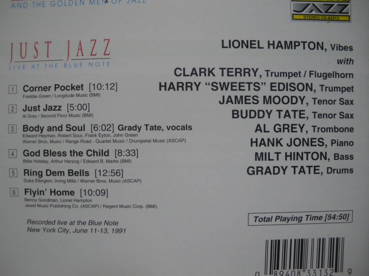 CD]Lionel Hampton & The Golden Men Of Jazz Just ライオネル・ハンプトン/ライヴ Live At The Blue Note/コーナーポケット/TELARC 高音質_画像3