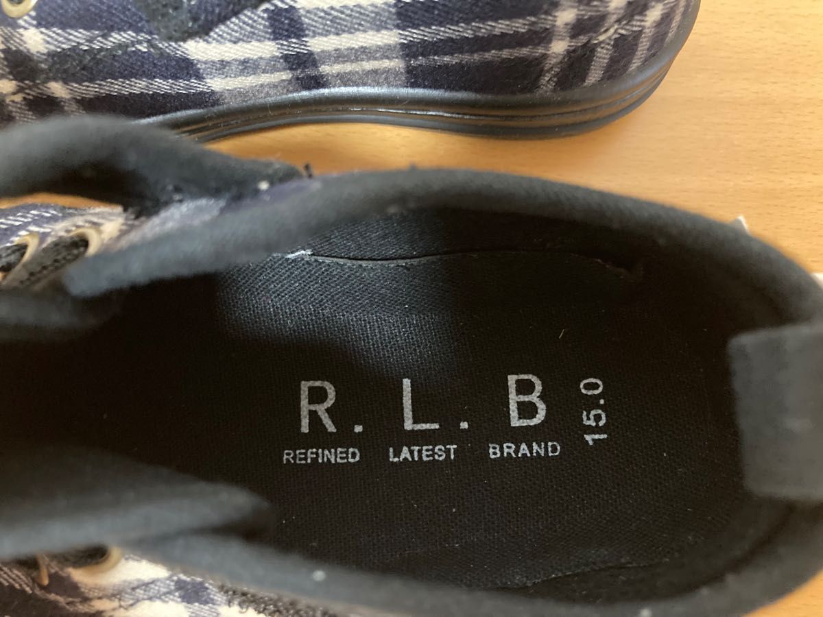 未使用　子供靴　チェック　15㎝　RLB 