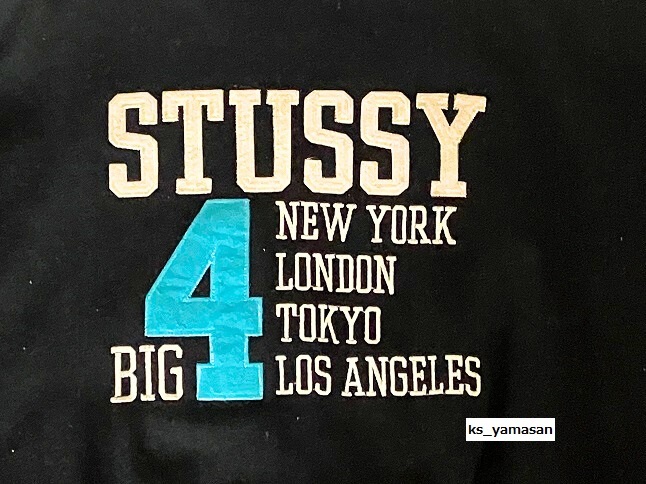 即決 STUSSY BIG4 スタジャン 黒 × 黒 90s ビンテージ Lサイズ 即決 STUSSY BIG4 スタジャン 黒 × 黒 90s ビンテージ Lサイズ
