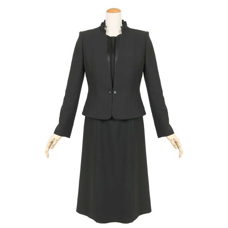 9号 喪服 ブラックフォーマル レディース 礼服 40代 50代 60代 葬儀 葬式 入学式 卒業式 七五三 スーツ 服 前開き ロング ロング丈 t195a