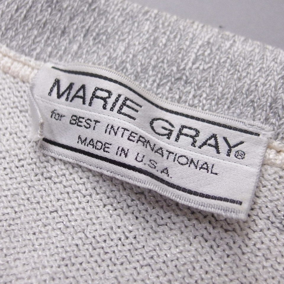 MARIE GRAY マリーグレイ レディース カーディガン グレー系 半袖 トッパーカーデ サイズ12 MADE IN U.S.A._画像5