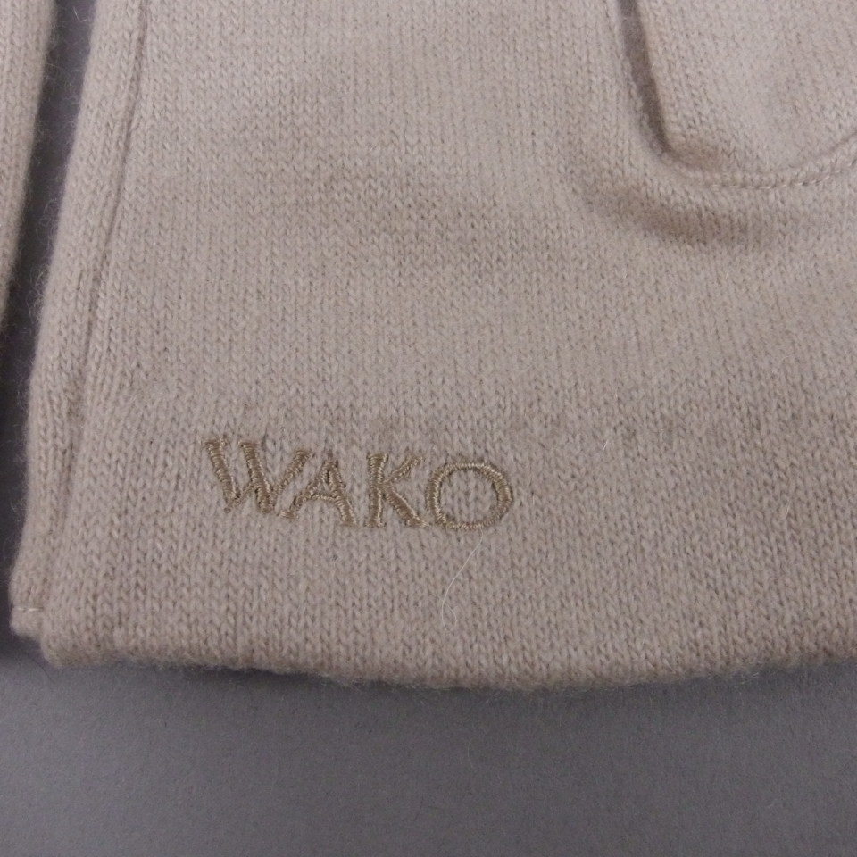 新品未使用 WAKO 手袋 グローブ レディース ベージュ系 ビジュー ロゴ_画像5