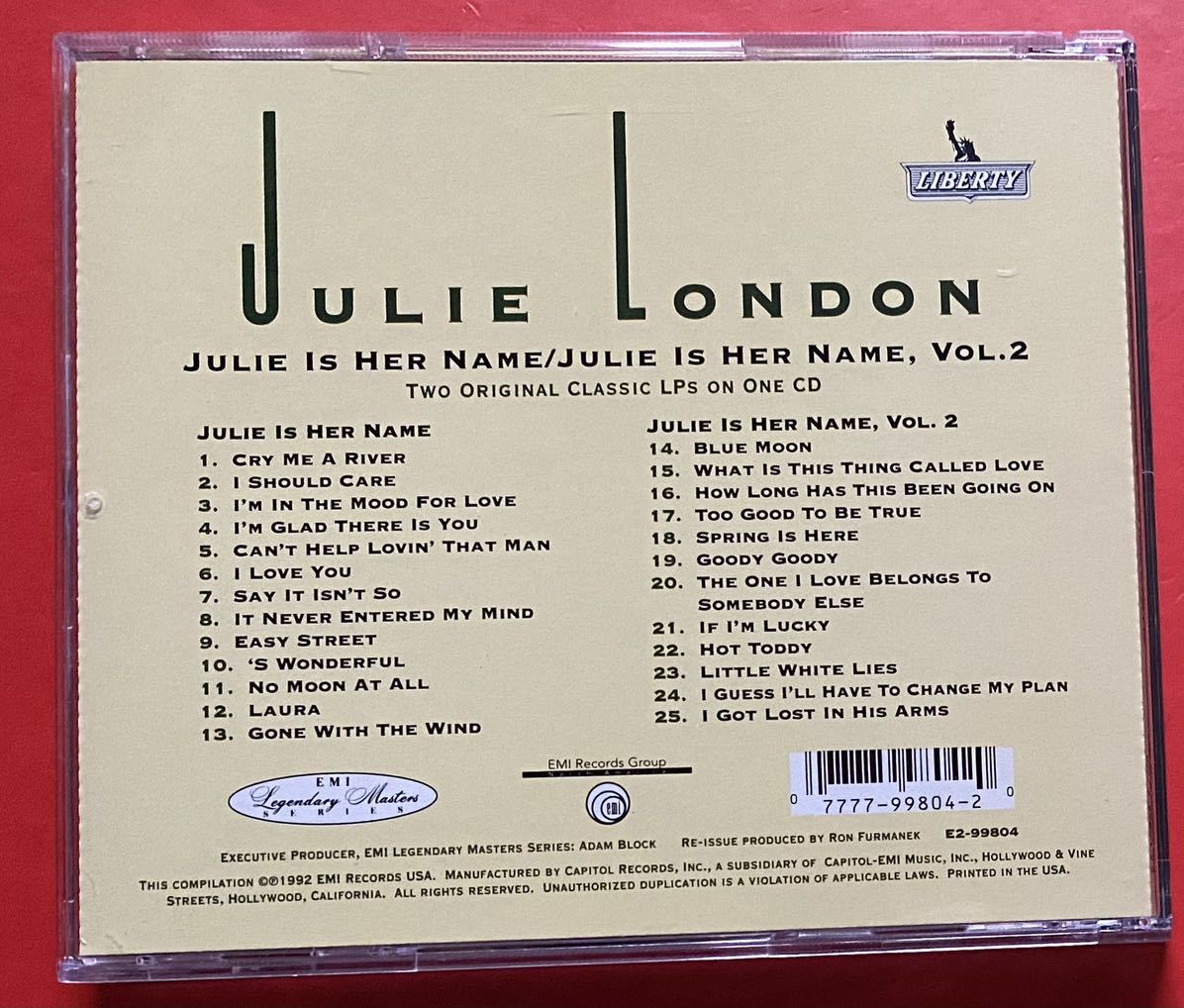 【2in1CD】JULIE LONDON「彼女の名はジュリー JULIE IS HER NAME / JULIE IS HER NAME, VOL.2」ジュリー・ロンドン 輸入盤 [07300385]_画像2