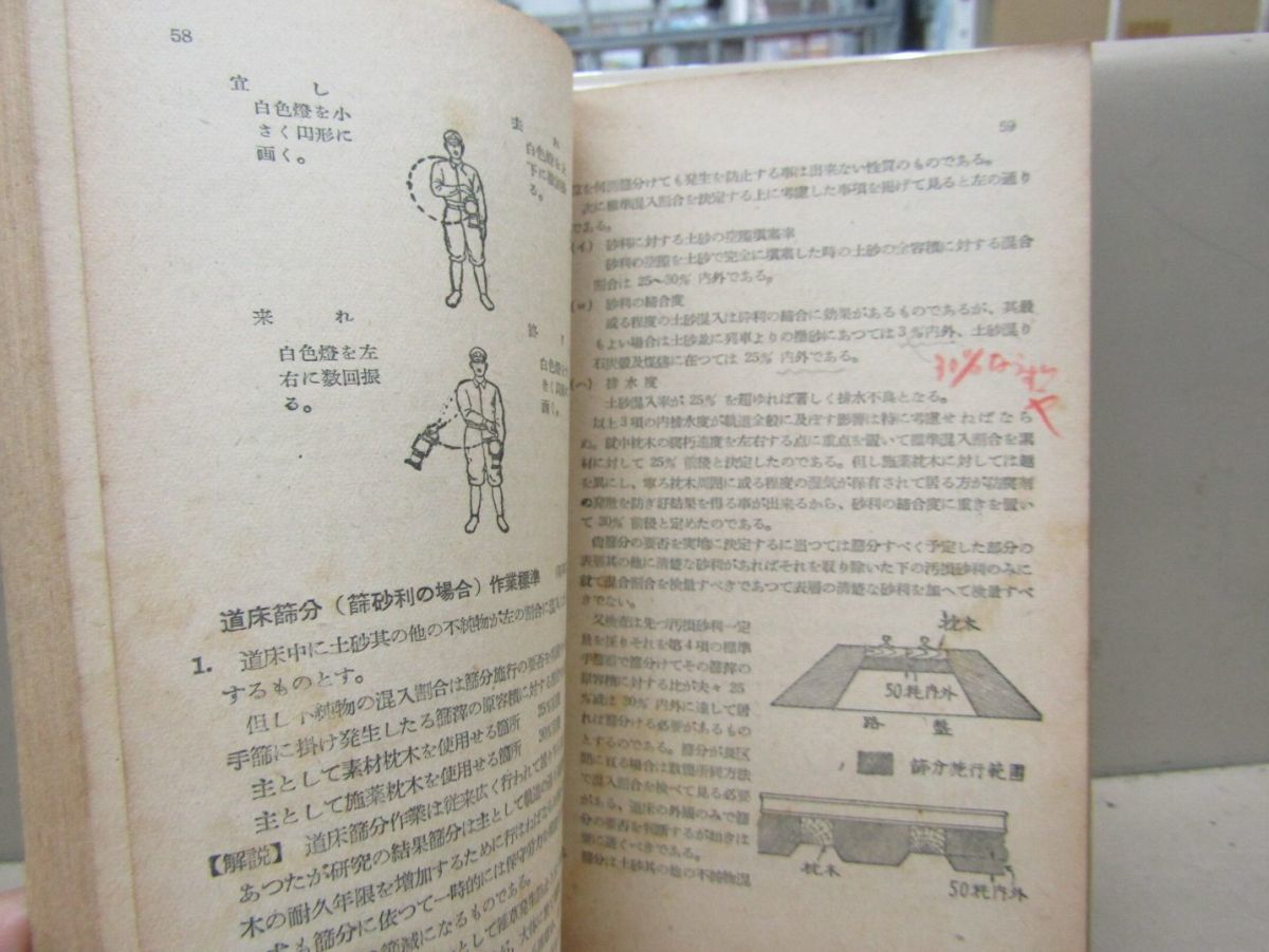 6839　希少 鉄道放出品 保線作業基準集 施設局保線課編纂 鉄道現業社 書き込みあり_画像3