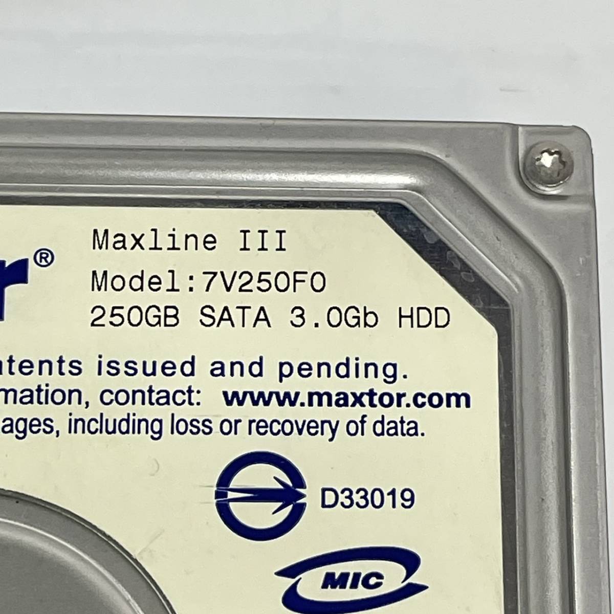 送料無料h53980 Maxtor ハードディスク Maxline III 250GB 7V250F0 3.5シリーズ PC パソコン 周辺機器 内蔵型 未使用_画像3