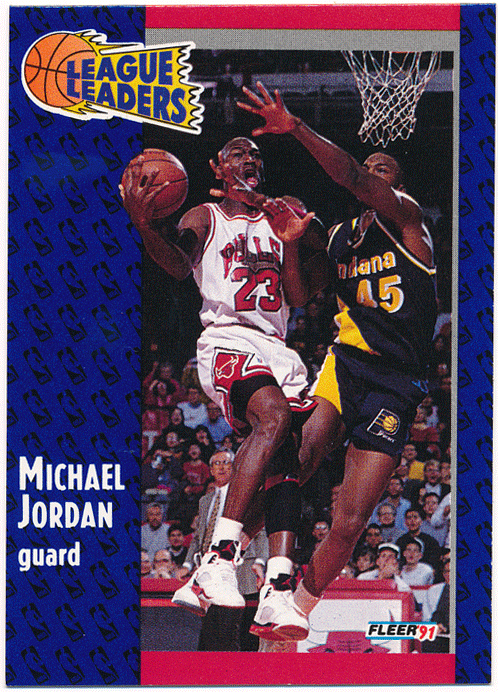 Michael Jordan NBA 1991-92 Fleer League Leaders Base Card #220 ベースカード マイケル・ジョーダン_画像1