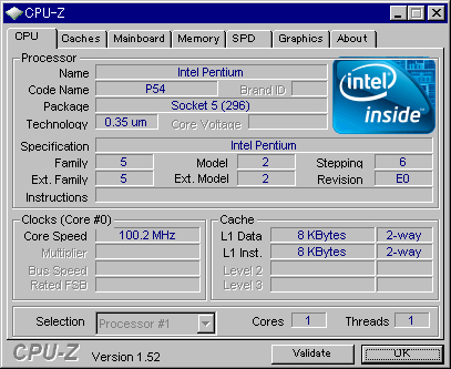 INTEL 通販 納得できる割引 Pentium 100 MHz SPGA Socket7 中古正常品