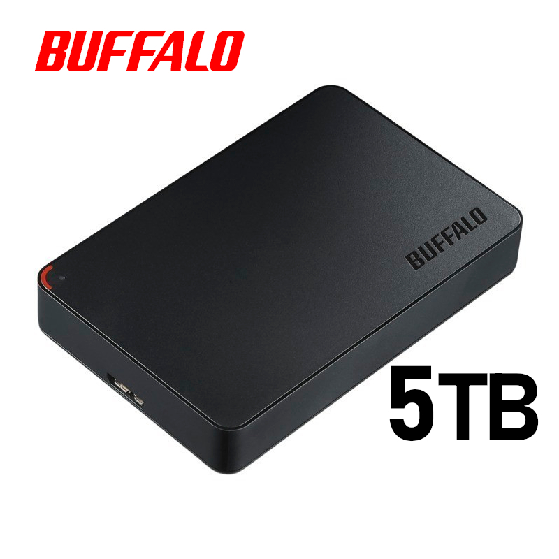 ★送料無料★美品★【BUFFALO　5TB　ポータブル 外付けHDD　ブラック】ハード ディスク　シンプルデザイン&コンパクト USB3.1(Gen1)/USB3.0_画像1