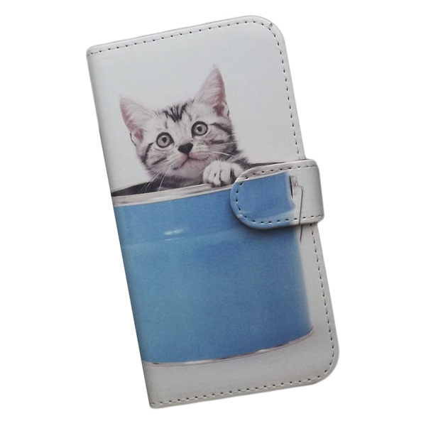 iPhone15 Pro Max　スマホケース 手帳型 プリントケース ネコ 子猫 アメリカンショートヘア バケツ かわいい_画像1
