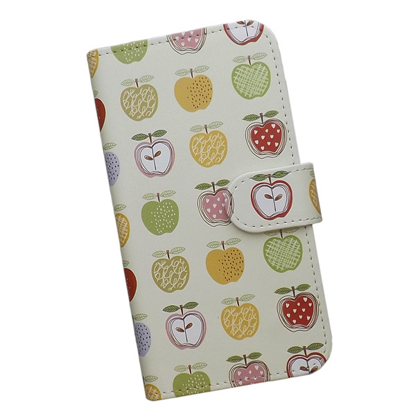 iPhone15 Pro Max　スマホケース 手帳型 プリントケース リンゴ フルーツ アップル ハート パターン画_画像1