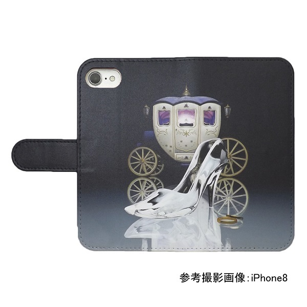 iPhone15 Pro Max　スマホケース 手帳型 プリントケース 馬車 ガラスの靴 キラキラ 幻想_画像2