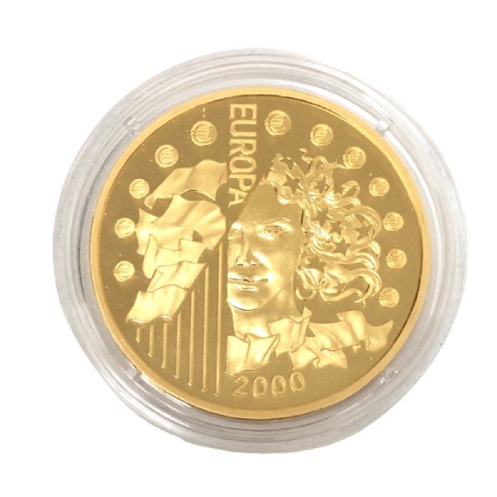【新品同様】フランス ヨーロッパ通貨統合記念コイン 金貨 655957フラン 3点セット 記念硬貨 記念コイン K24 K22の画像3