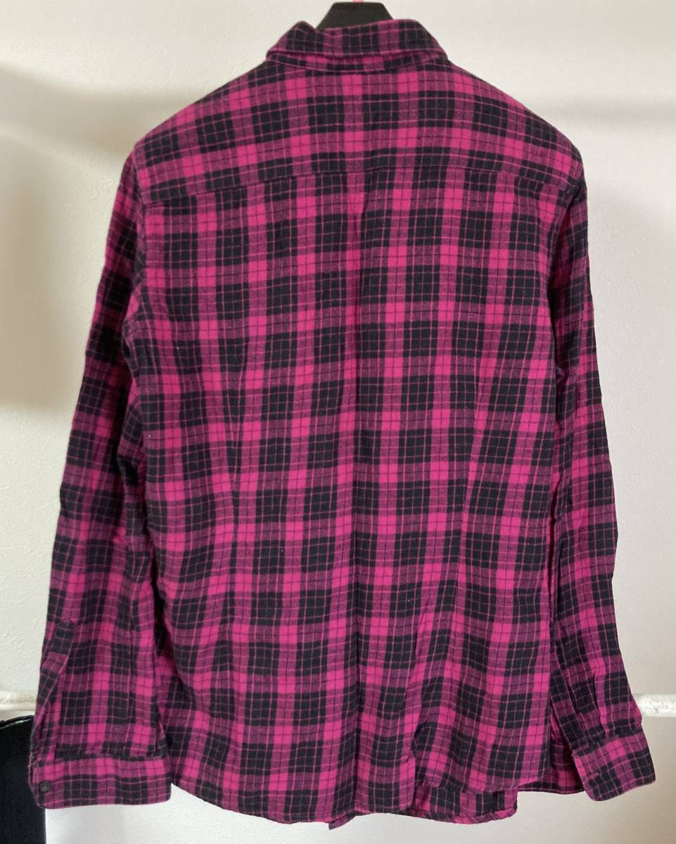 UNIQLO　ユニクロ　トップス　襟付きシャツ　ネルシャツ　長袖　ピンク　ブラック　XL_画像2