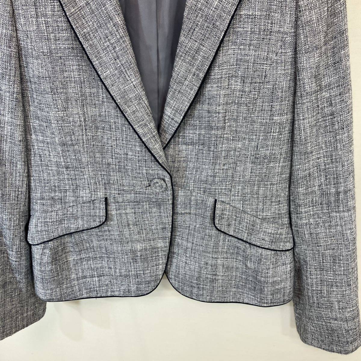 any FAMeni.famladies formal suit 2(M) ensemble jacket skirt tweed race pleat 2 point set 
