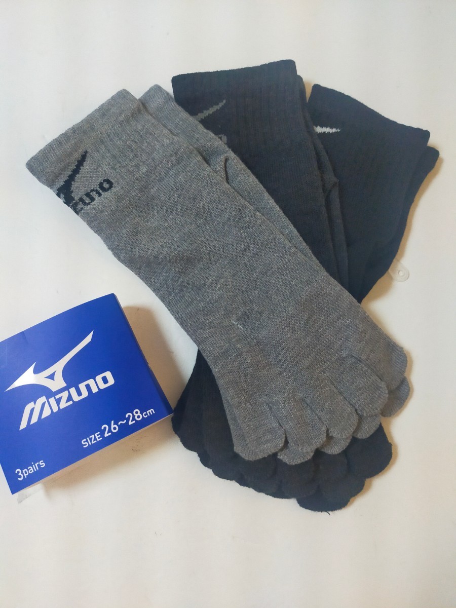 26cm～28cm★送料無料即決！3足組【抗菌防臭】MIZUNO ミズノ 五本指ソックス メンズ 男性用 大人用 靴下 5本指ソックス 紳士用 ソックス　_画像5