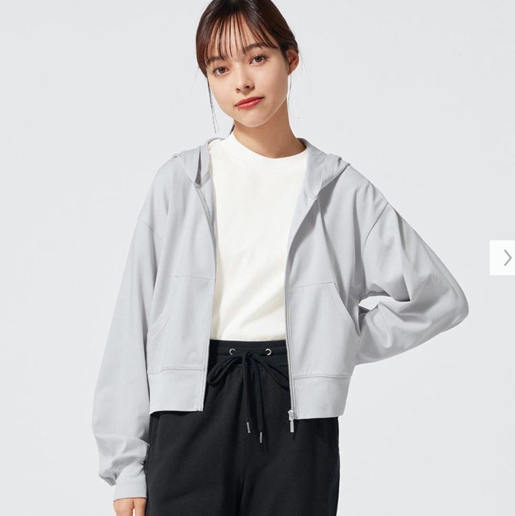 GU UVカットフルジップパーカ(長袖) 02 LIGHT GRAY M UVカット GU UVカットフルジップパーカ(長袖) 02 LIGHT GRAY M UVカット