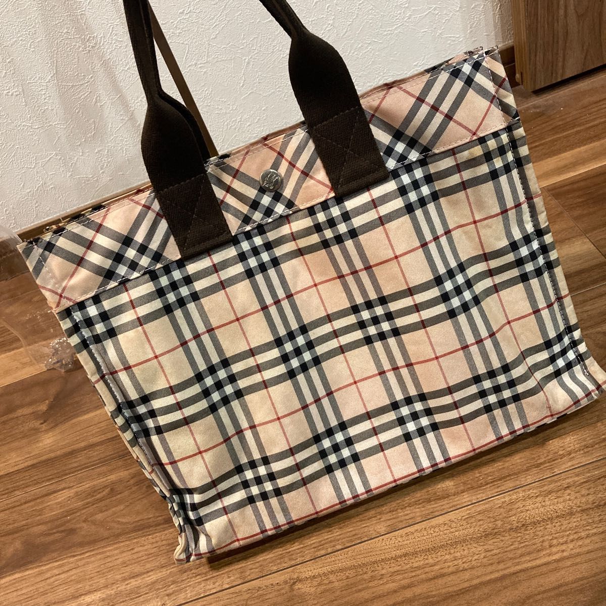 Burberry バーバリー 高密度ナイロン キャンパス トートバッグ A4◎-