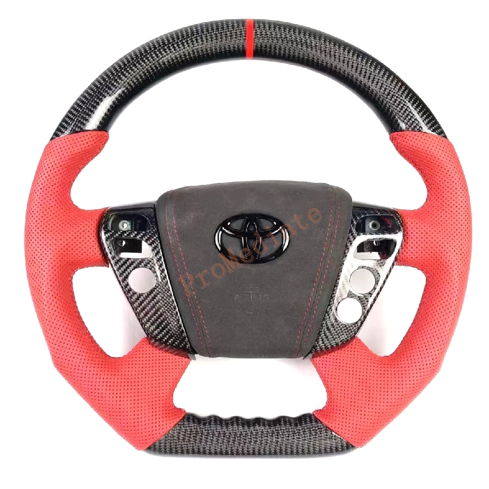 送料込みトヨタ クラウン200系 GRS200/GRS201/GRS202/GRS204/GWS204 カーボン パンチングレザー製 ステアリング1個スイッチカバー付く