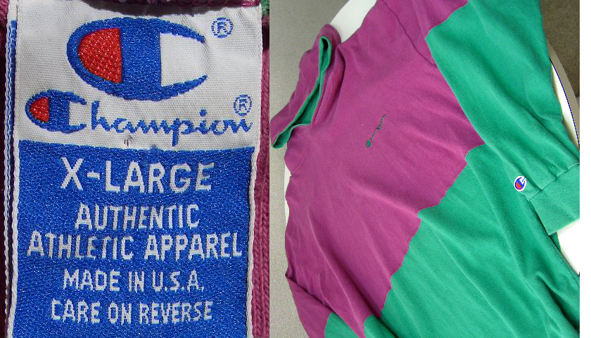 †90S Champion Vintage MADE IN USA バイカラーパーカー♂ 青刺繍タグ後期 AUTHENTIC ATHLETIC APPAREL ヴィンテージ オーバーサイズ 希少