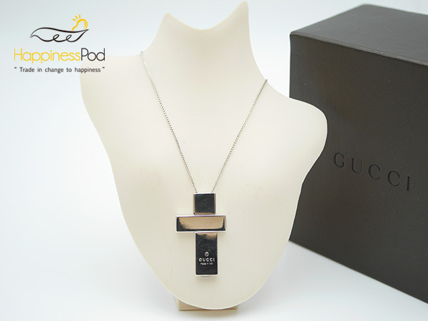 最安値に挑戦! グッチGUCCI 3連セパレート クロス ネックレス 925