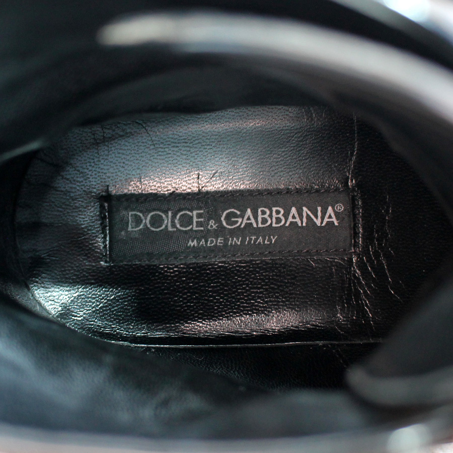 イタリア製★ドルチェ&ガッバーナ DOLCE&GABBANA★ストラップブーツ 6=25 レザー エンジニア ブラック メンズ i-481_画像6