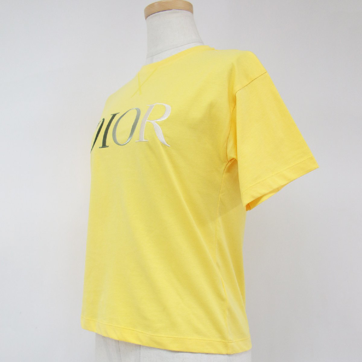 美品 Dior ディオール カットソー Tシャツ トップス イエロー 8(KIDSサイズ) プルオーバー 半袖 ロゴ 刺繍 コットン ブランド ロゴT_画像3