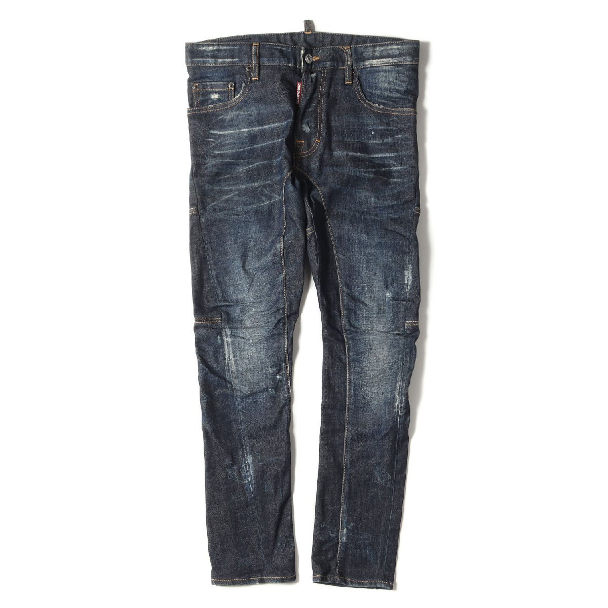 DSQUARED2 ディースクエアード ヴィンテージ加工 ストレッチ バイカー デニム パンツ Tidy Biker Jean ジーンズ インディゴ 44 イタリア製_画像1