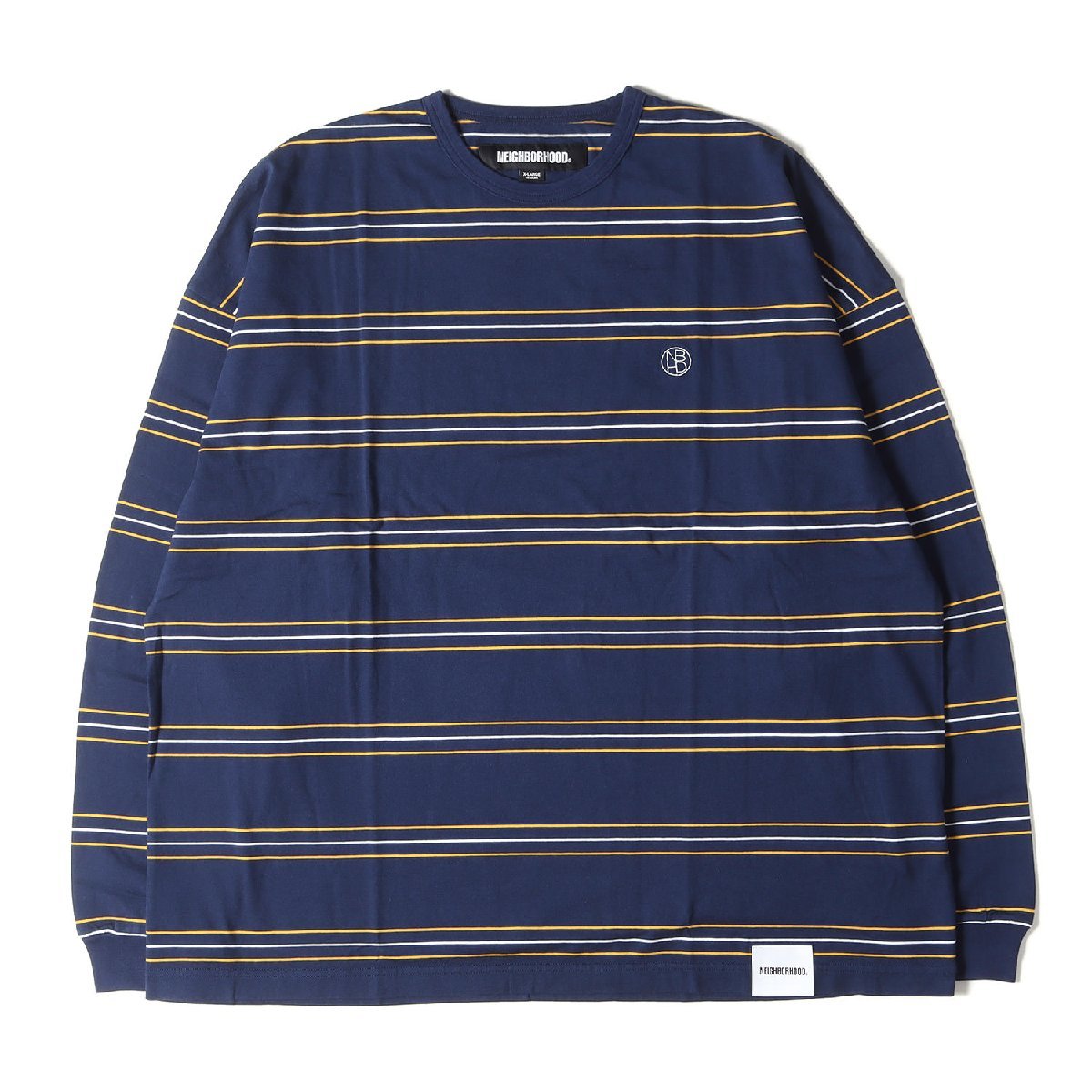 NEIGHBORHOOD ネイバーフッド Tシャツ サイズ:XL 23SS ボーダー ロングスリーブ クルーネック Tシャツ BORDER CREWNECK LS ネイビー 紺_画像1