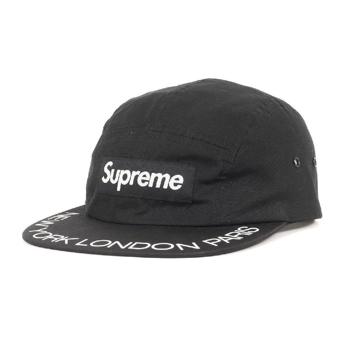 Supreme シュプリーム キャップ サイズ:FREE バイザープリント BOXロゴ キャンプキャップ Visor Print Camp Cap 18SS ブラック 黒 帽子