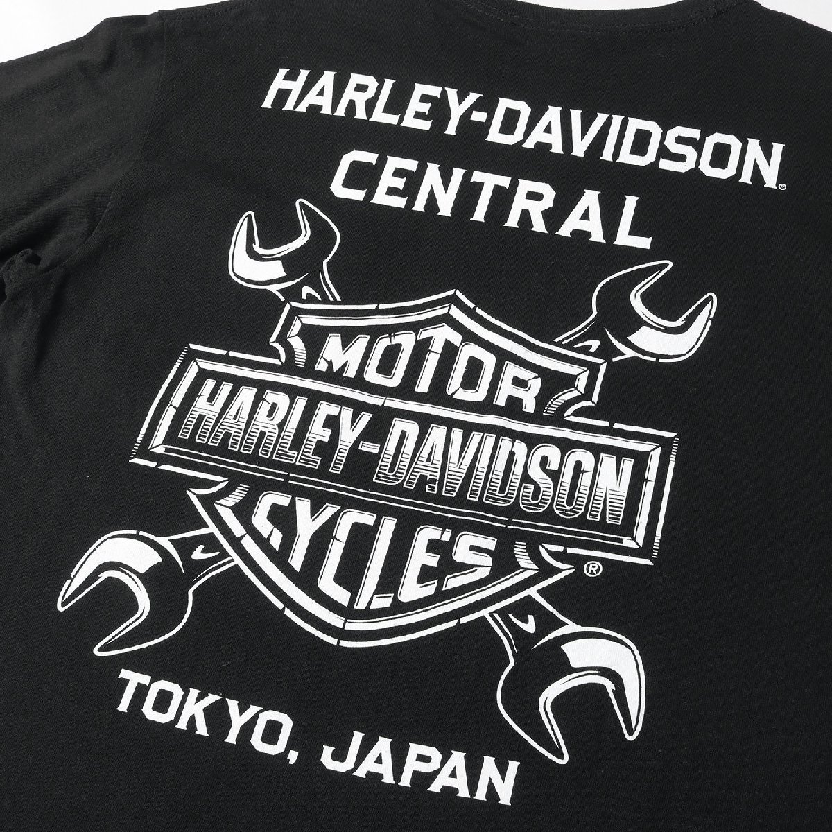 HARLEY-DAVIDSON ハーレーダビッドソン Tシャツ サイズ:M 2019年モデル ロゴプリント ロングスリーブ ポケット Tシャツ ブラック 長袖_画像5