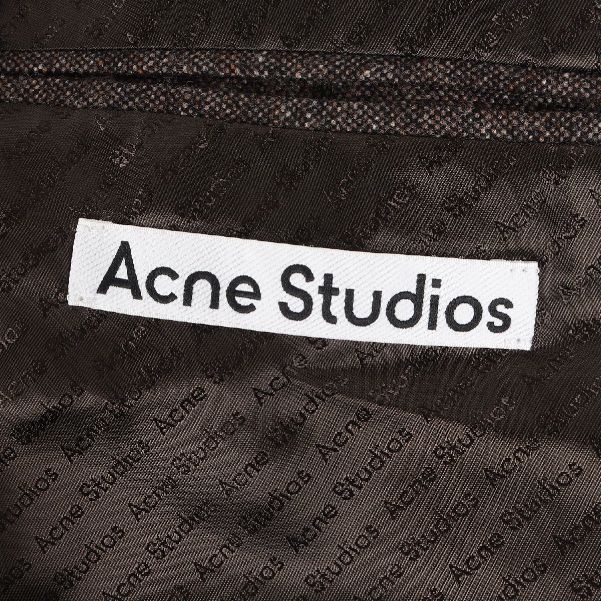 美品 Acne アクネ ジャケット サイズ:44 メランジ ウール ダブルブレスト テーラード ジャケット ピークドラペル ボックス ブラウン_画像3