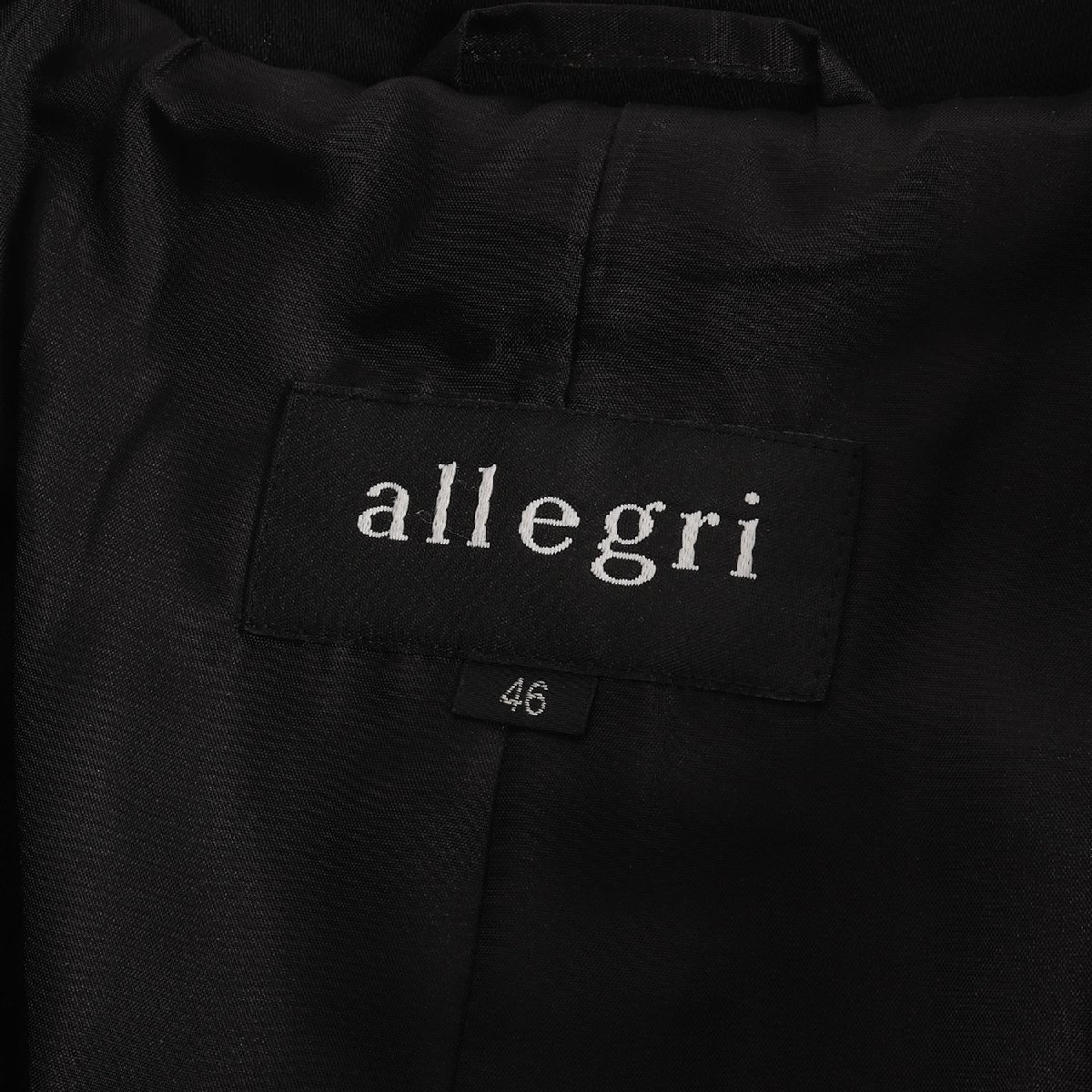 Allegri アレグリ コート サイズ:46 ウール パテッド ステンカラー コート バルマカーン 中わた ビジネス フォーマル ブラック 黒_画像3