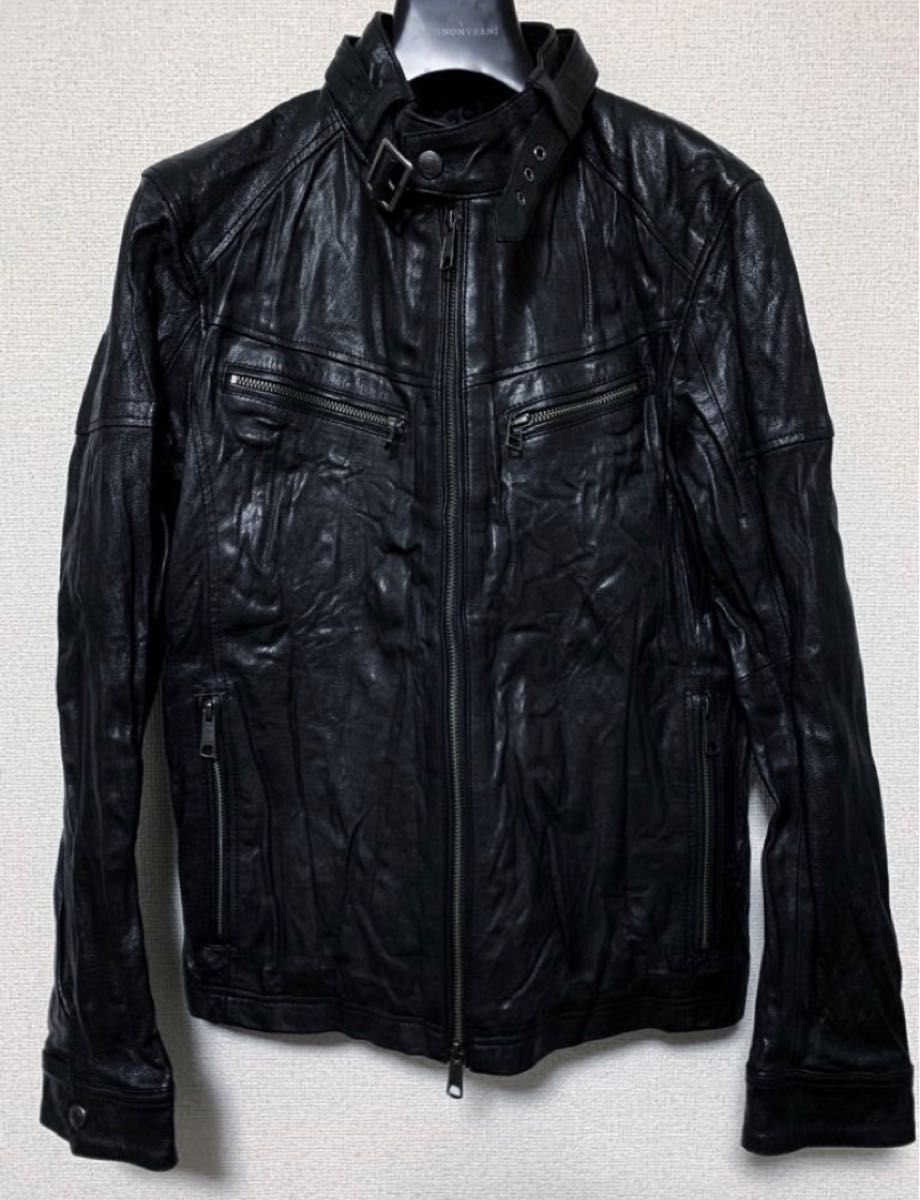 ほぼ未使用【 glory crew by MEN'S BIGI 】山羊革 ゴートレザー ほぼ未使用【 glory crew by MEN'S BIGI 】山羊革 ゴートレザー