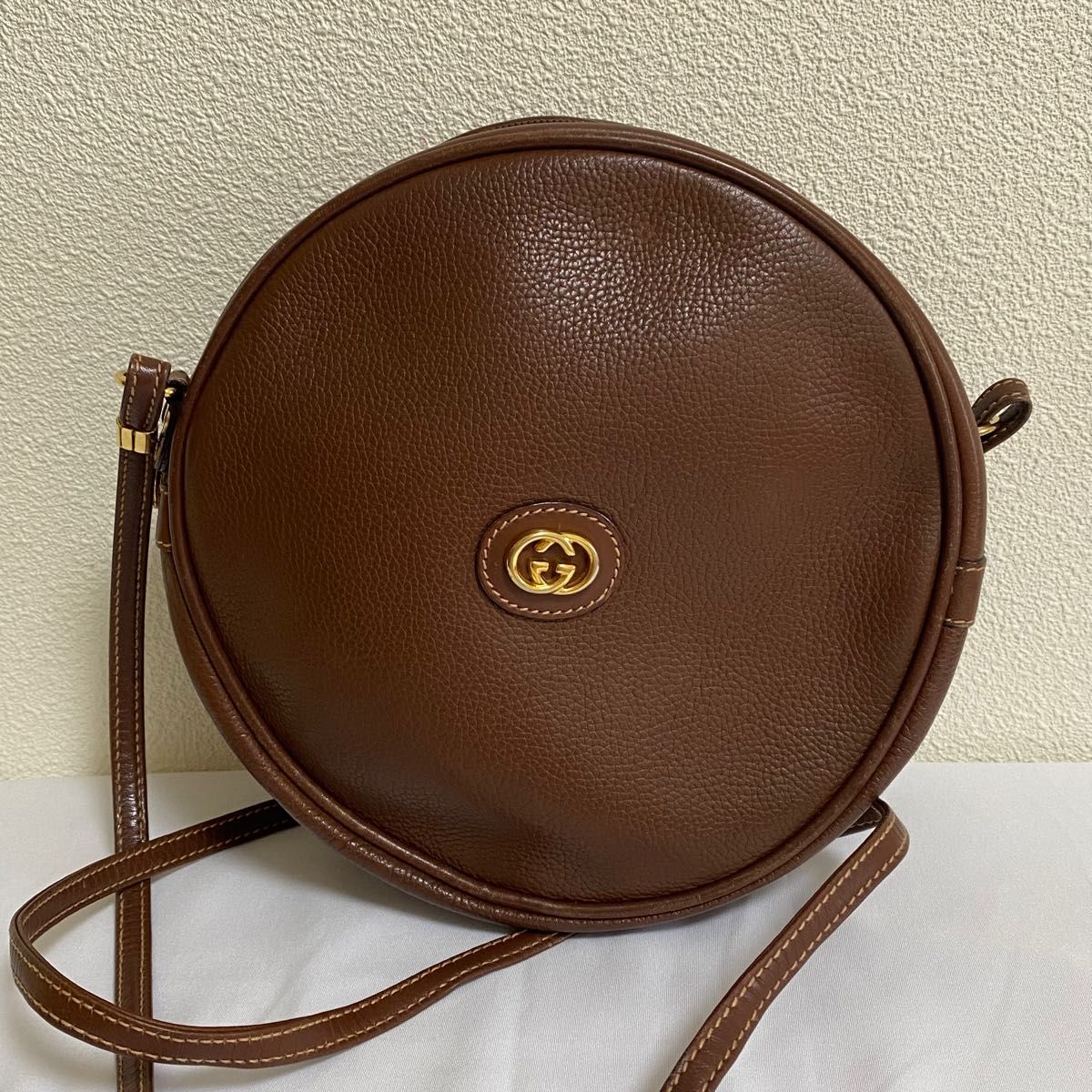 美品】GUCCI オールドグッチ 丸型 ラウンド ショルダーバッグ 美品】GUCCI オールドグッチ 丸型 ラウンド ショルダーバッグ
