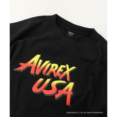 STREET FIGHTER×AVIREX ストリートファイター 35th Tシャツ（黒/XL） アビレックス /アヴィレックス カプコン ガイル スト２/ストⅡ_画像2