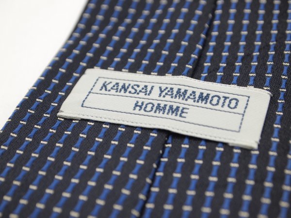 OA 679 【期間限定お試し】 カンサイヤマモト KANSAI YAMAMOTO ネクタイ 紺色系 小紋柄 ボーダー ジャガードの画像3