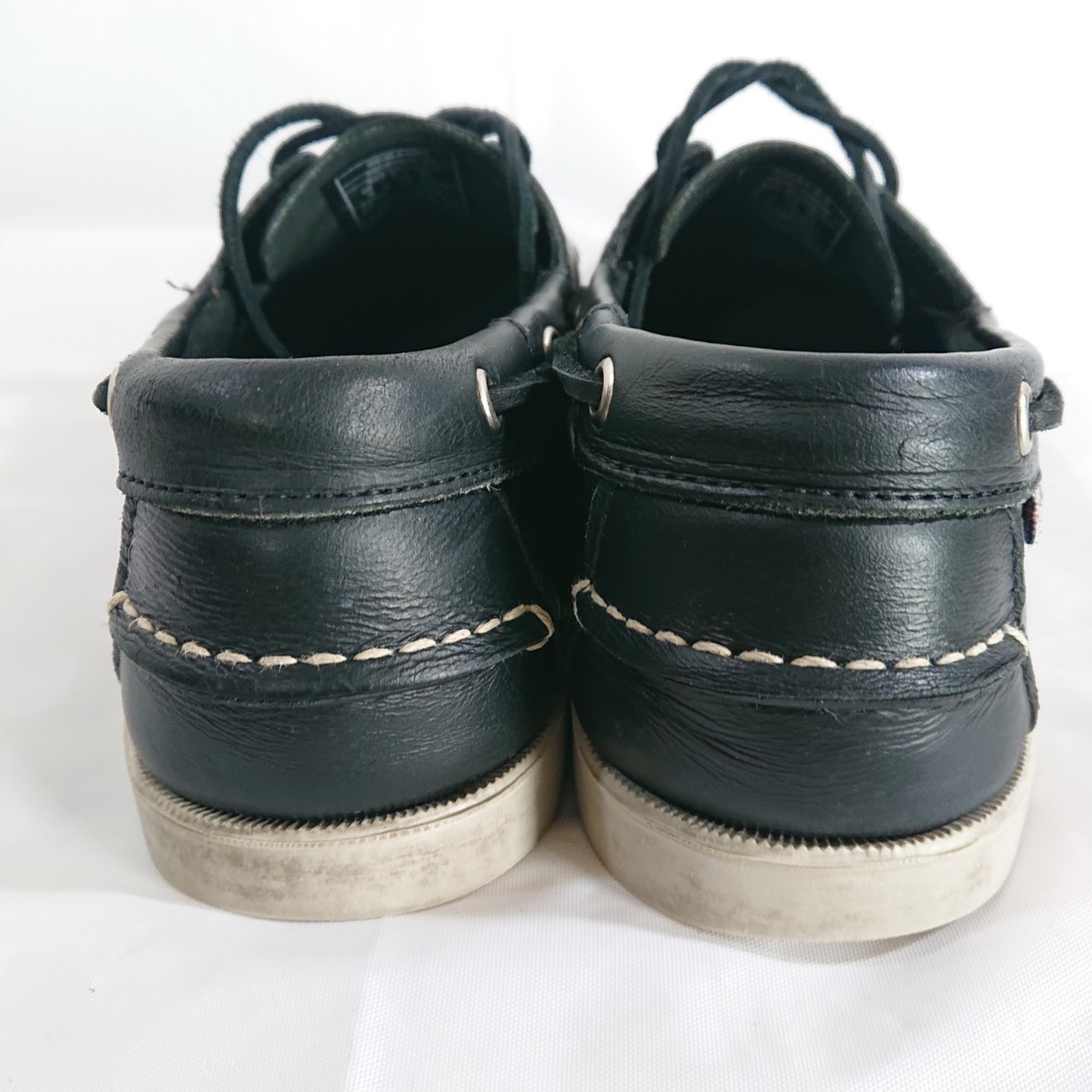 ■セバゴ/デッキシューズ/Docksides/黒レザー/27㌢E/幅広タイプ/9インチWIDE/SEBAGO/モカシン_画像7