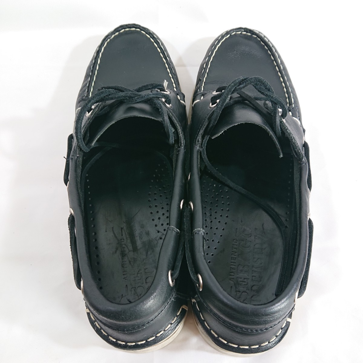 ■セバゴ/デッキシューズ/Docksides/黒レザー/27㌢E/幅広タイプ/9インチWIDE/SEBAGO/モカシン_画像6