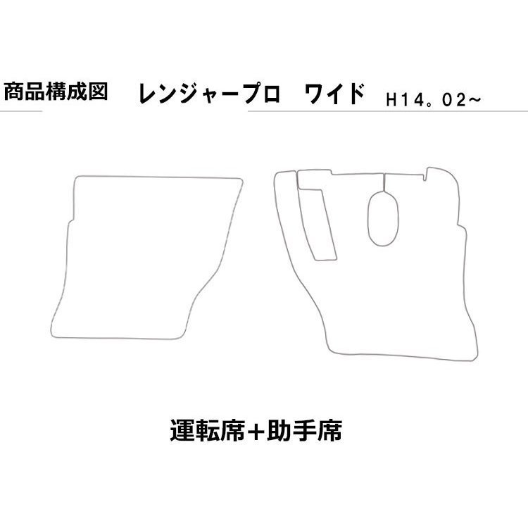 日野 レンジャープロ ワイド 運転席 助手席 H14.01-H29.03 トラックマット 3色 コイル_画像2