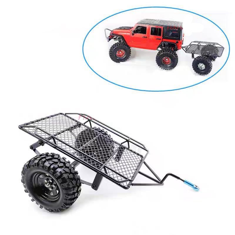 即納 ヒッチマウント トレーラー RCクローラー アキシャルSCX10 Traxxas TRX4 RC4WD D90タミヤCC01 02 1/10スケール 金属製ラジコンパーツ_画像1