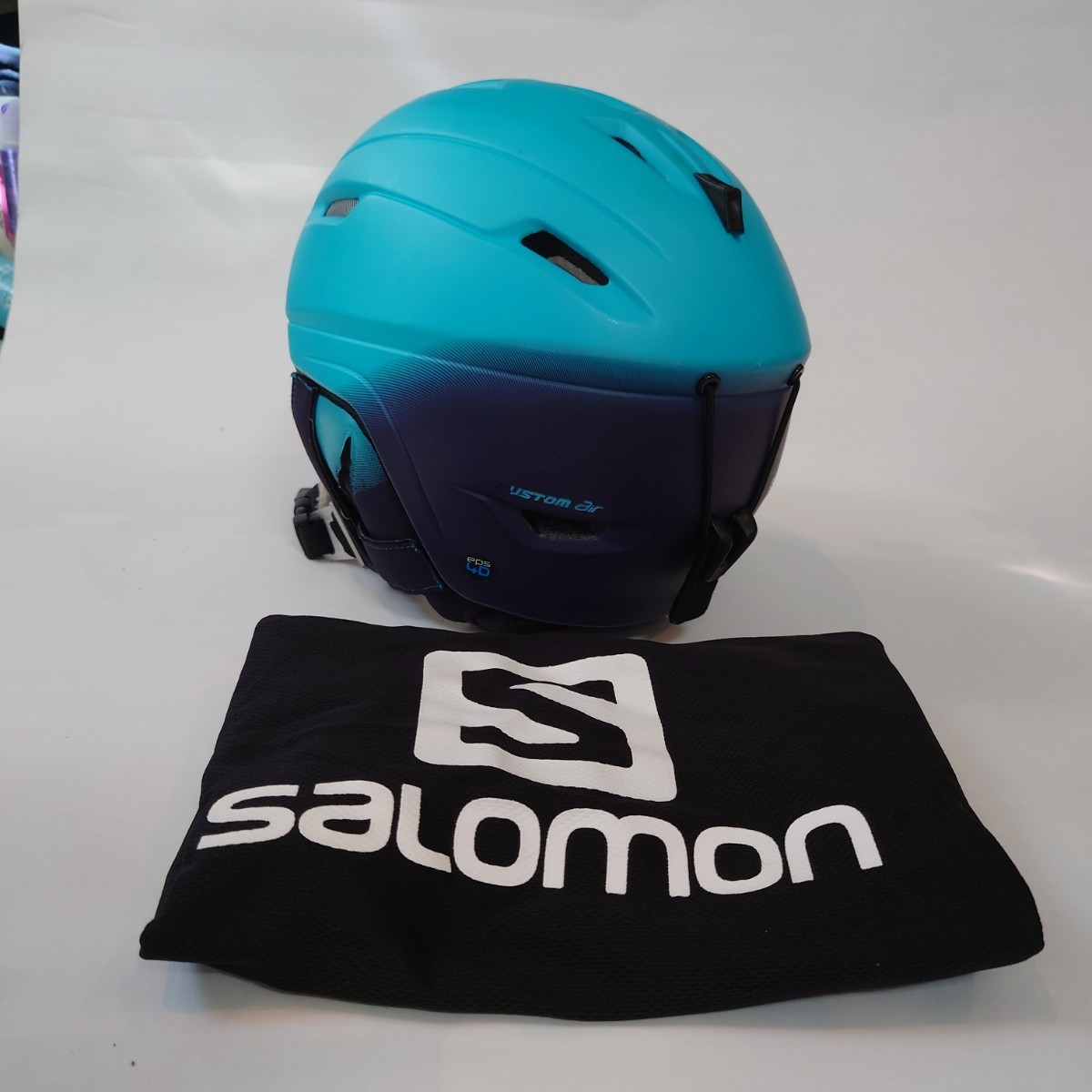 SALOMON(サロモン) スキーヘルメット レディース アイコン 4D カスタムエアー スキューバブルー×エッグプラン　/スワンズゴーグル キッズ_画像2