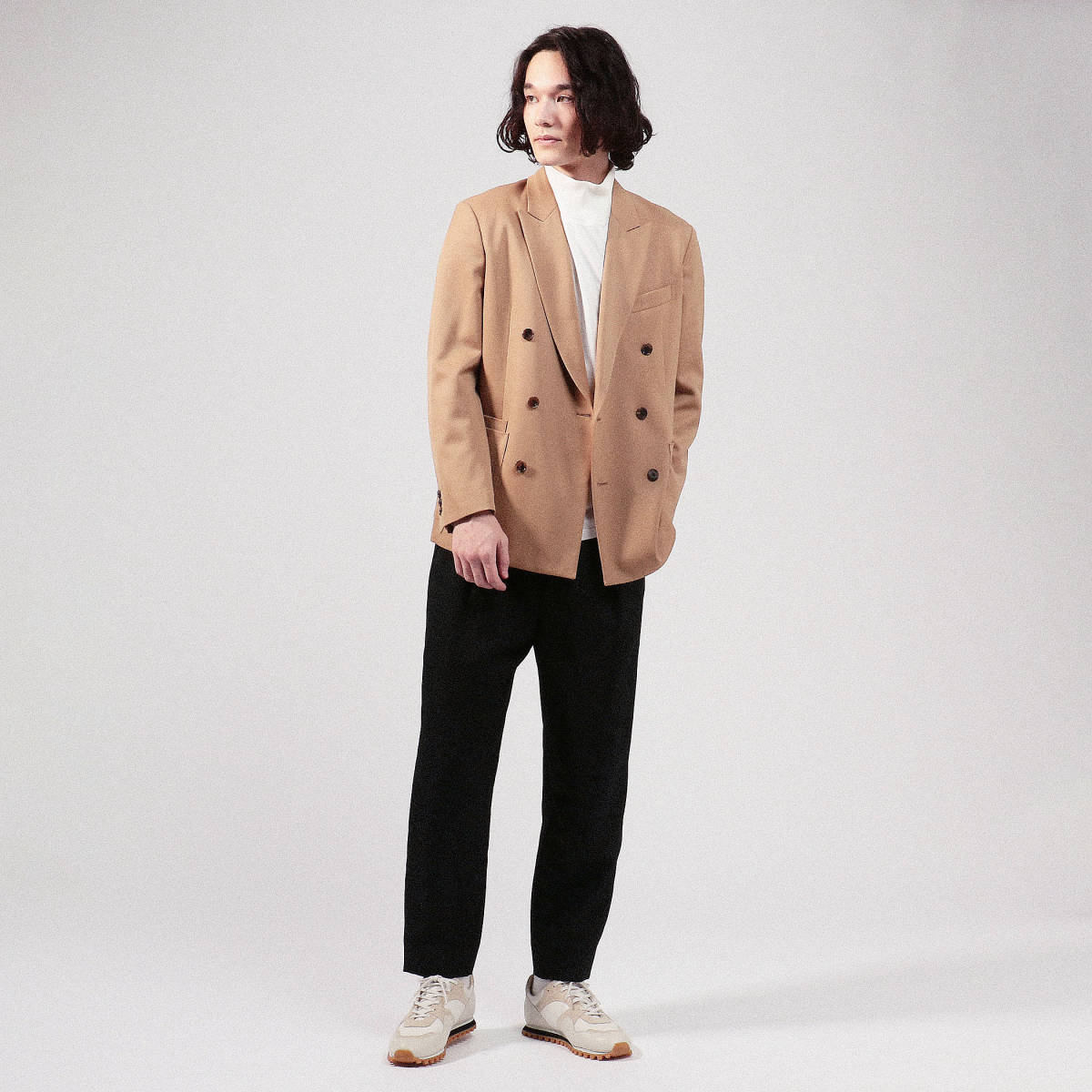 新品未使用 CABaN ウールギャバジン ダブルブレストジャケット size L