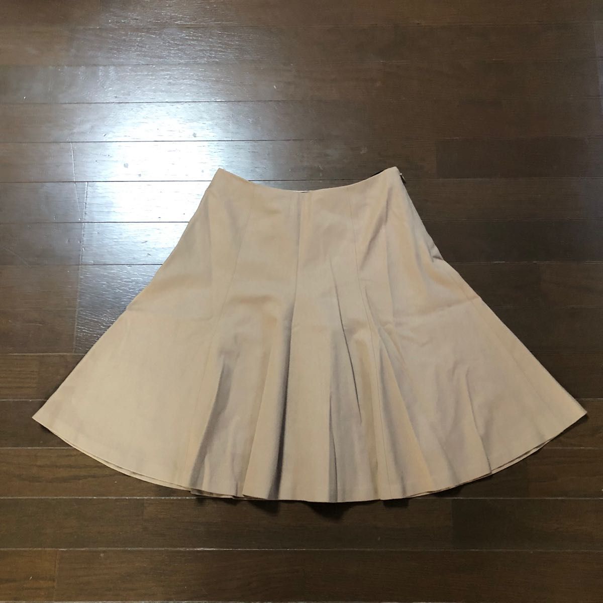 ANAVI／レディース　ひざ丈スカート　フレアスカート　裏地付き　日本製　ブラウン　Mサイズ