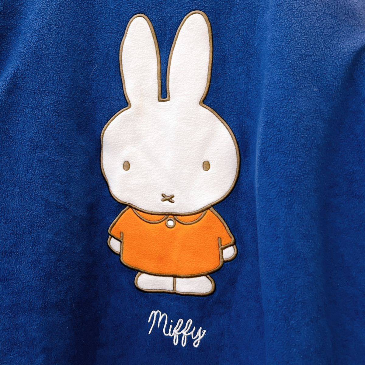 【美品】レア Dick Bruna × aimerfeel 長袖フリース ミッフィー キャラクター ブルー レディース M ロゴドン 保育士 部屋着 パジャマ_画像5