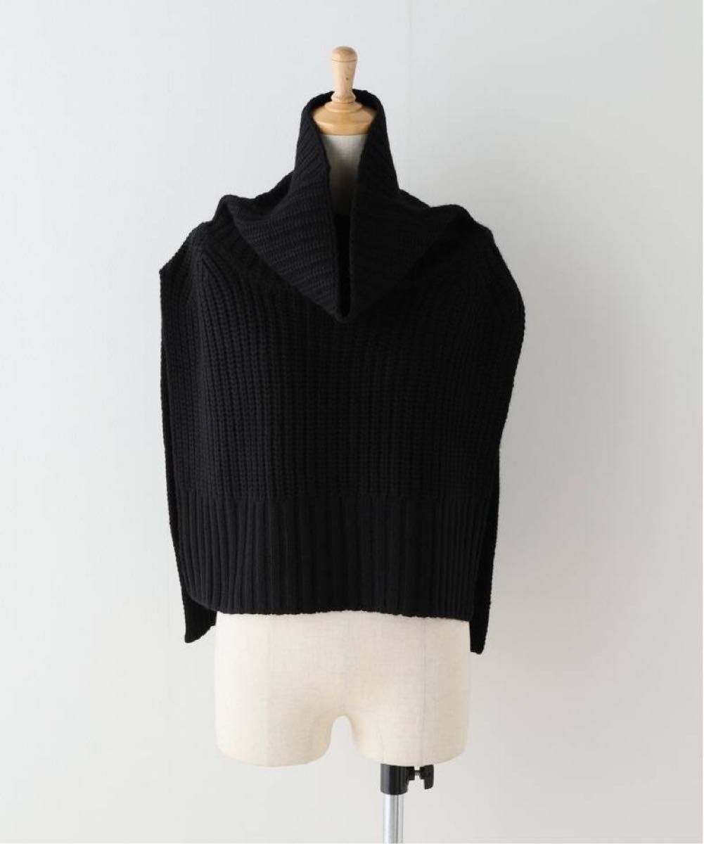 YVES SALOMON/イヴ サロモン】 WOOL FRONT KNITWEAR ブラック YVES SALOMON/イヴ サロモン】 WOOL FRONT KNITWEAR ブラック