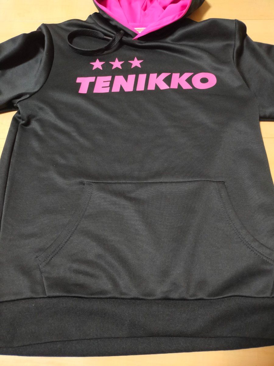 ソフトテニス　テニっ子パーカー　黒ピンク　ユニセックスS