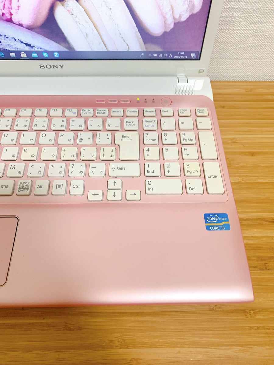 カメラ付PC 人気のVAIO ノートパソコン　可愛いピンク　初心者でも使いやすい