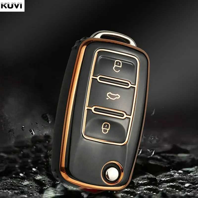 VW フォルクスワーゲン 黒 ブラック 金 ゴールド キーケース キーカバー TPU スマートキー キーレス リモコン 鍵 カーアクセサリー_画像6