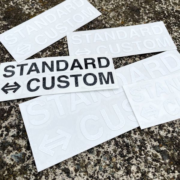 送料無料◆STANDARD⇔CUSTOM スタンダード⇔カスタム カッティングステッカー◆ホワイト｜10cm｜超防水 UVカット 屋外使用可【C111】_画像6