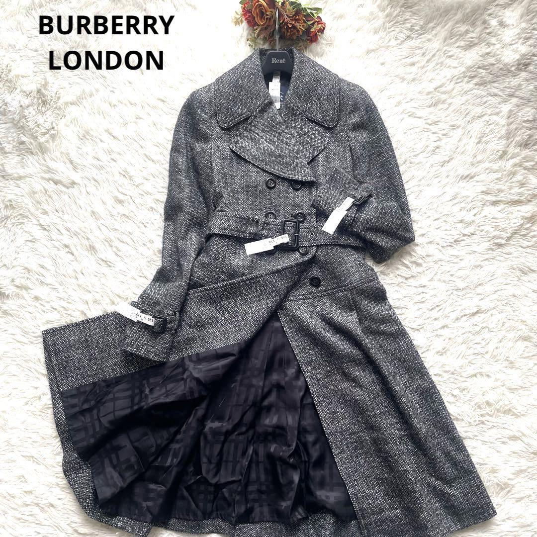 極美品】BURBERRY LONDON バーバリーロンドン ツイード ロングコート